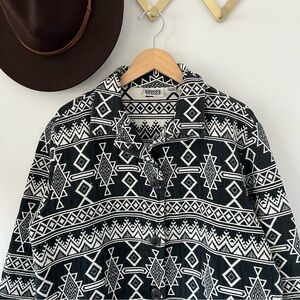 Bold Black and White Aztec Design Coat